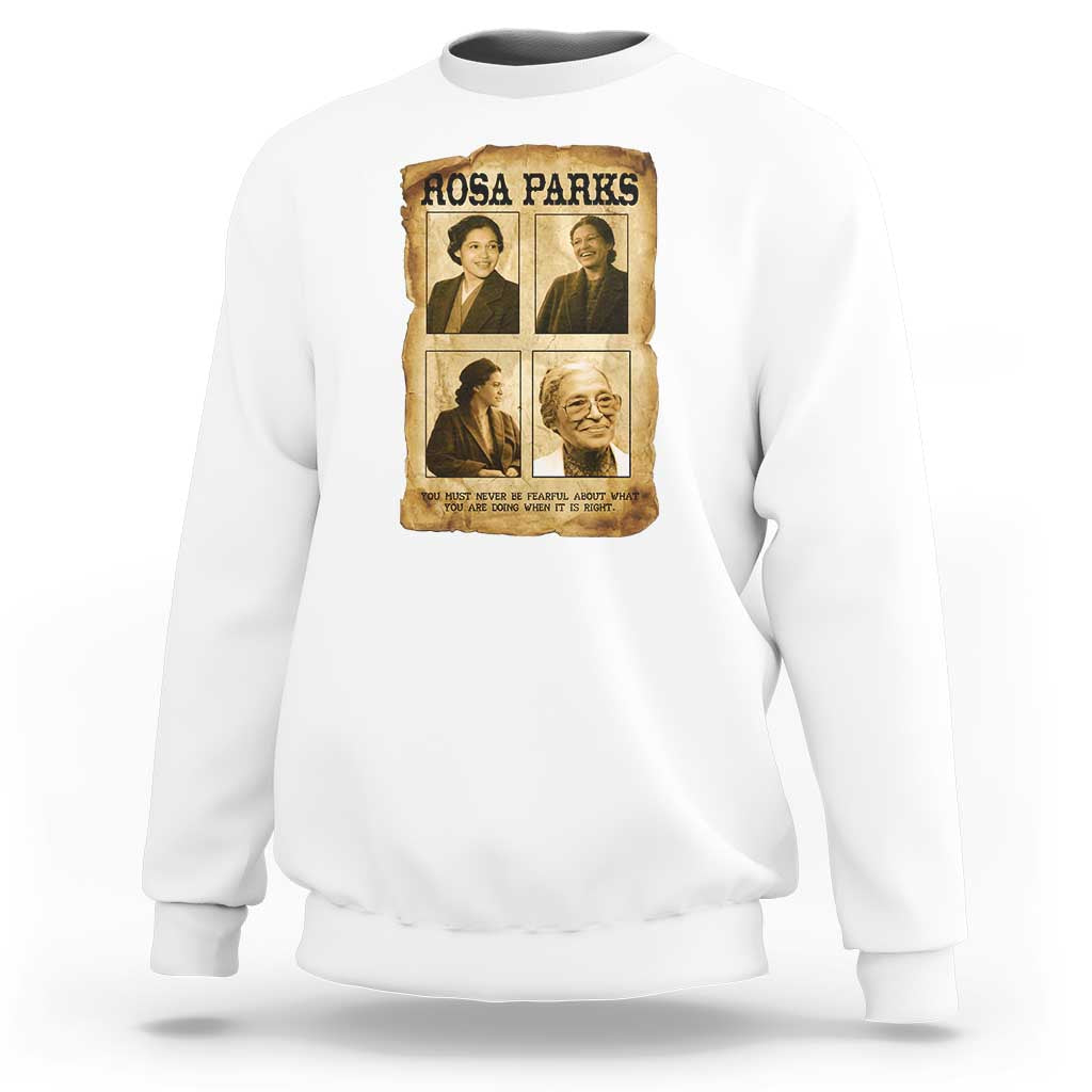Vintage Rosa Parks Sweatshirt Courage And Justice Quote