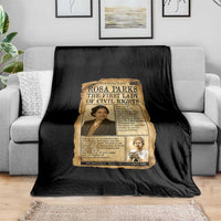 Vintage Newspaper Rosa Parks Throw Blanket Civil Rights Hero