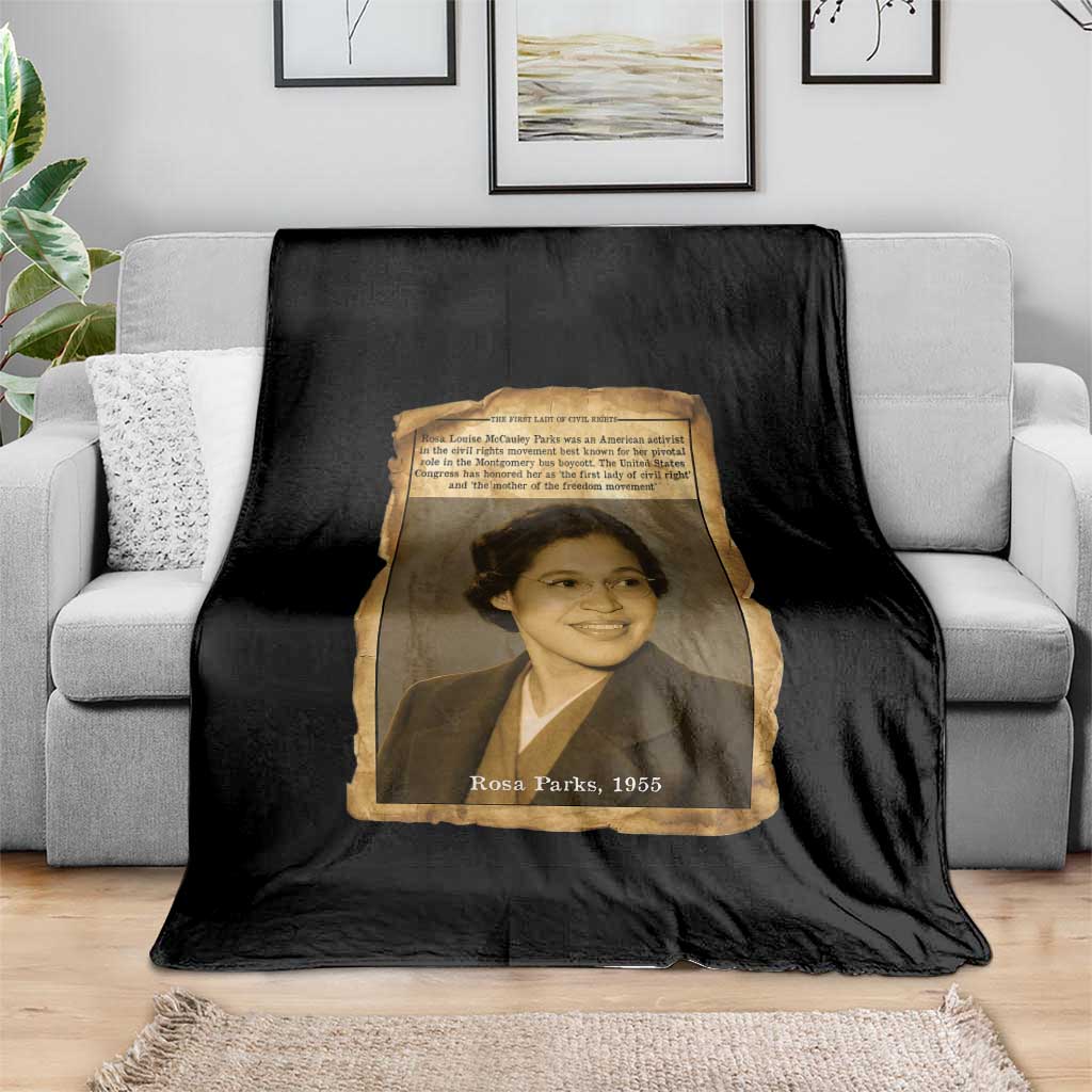 Vintage Rosa Parks Throw Blanket First Lady Of Civil Rights