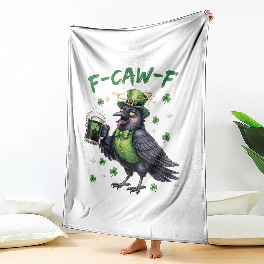 F Caw F Raven Lover Throw Blanket Funny St Patricks Day Gift