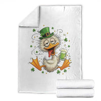 Funny Drunk Irish Duck Throw Blanket St Patricks Day Gift