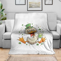 Funny Drunk Irish Duck Throw Blanket St Patricks Day Gift