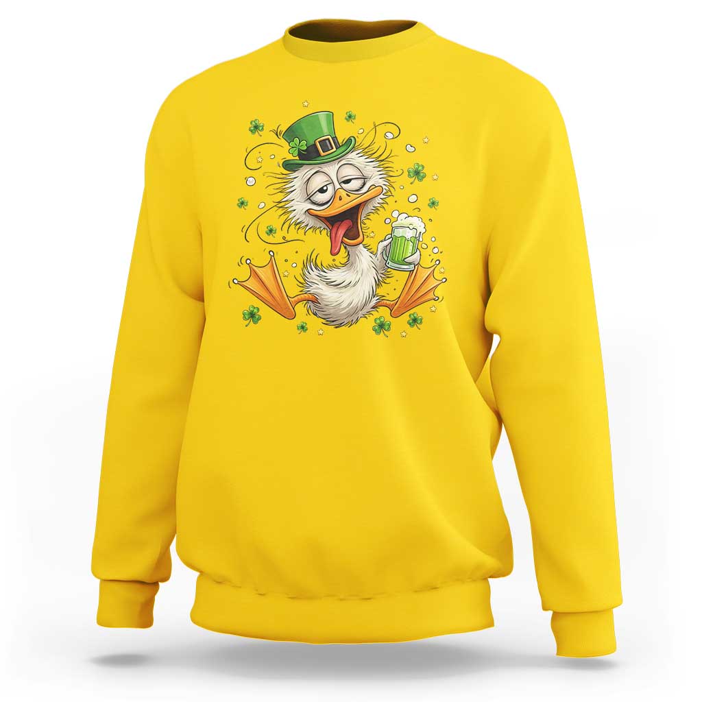 Funny Drunk Irish Duck Sweatshirt St Patricks Day Gift