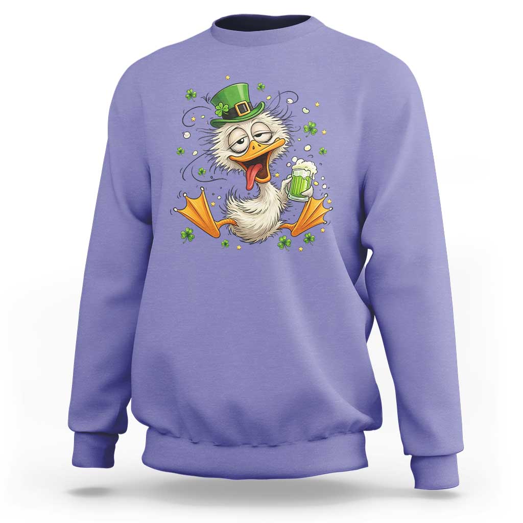 Funny Drunk Irish Duck Sweatshirt St Patricks Day Gift