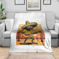 Funny Cinco De Mayo Chupacabra Throw Blanket Guitar Fiesta Gift