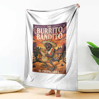 Funny El Chupacabra Burrito Bandito Throw Blanket Cinco De Mayo Gift