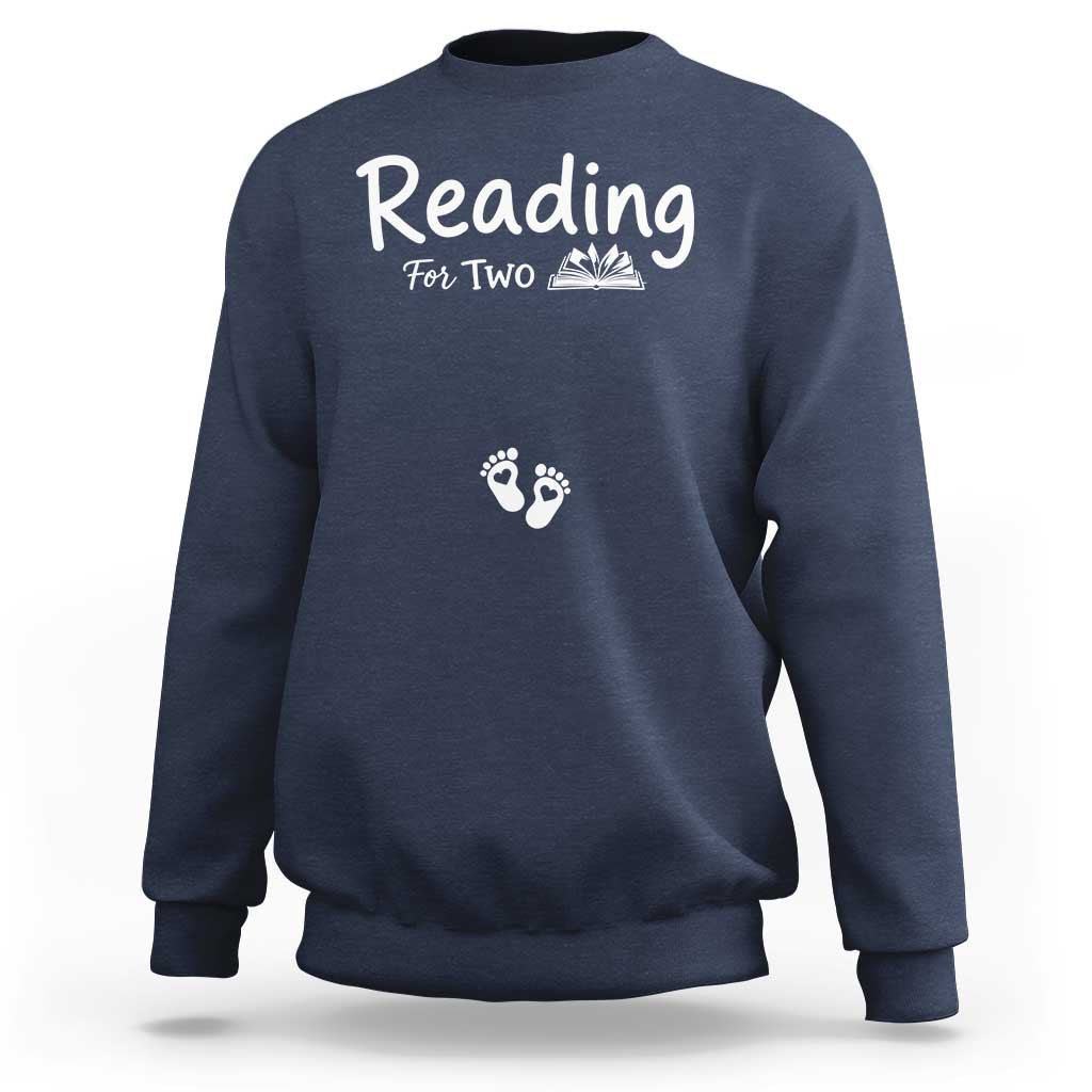 Pregnancy Announcement For Book Lovers Sweatshirt Reading For Two