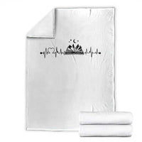 Bookaholic Heartbeat Graphic Throw Blanket Vintage Reader Lifeline Gift