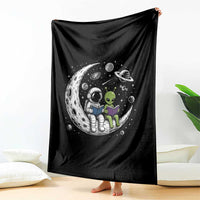 Funny Bookworm In Space Throw Blanket Cute Astronaut And Alien Reading
