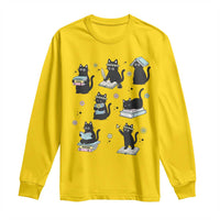 Bookish Black Cat Long Sleeve Shirt Funny Librarian Cat Lover Gift