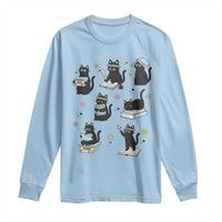 Bookish Black Cat Long Sleeve Shirt Funny Librarian Cat Lover Gift