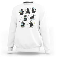 Bookish Black Cat Sweatshirt Funny Librarian Cat Lover Gift