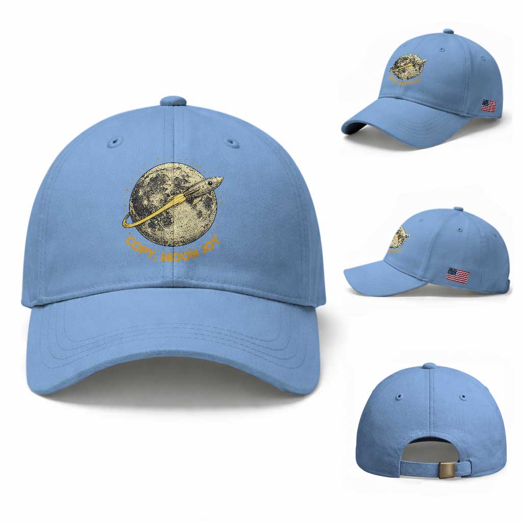 Copy Moon Joy Space Lover Lunar Mission Baseball Cap Astronaut Sci Fi Graphic