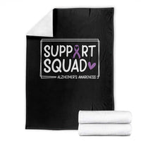 Support Squad Alzheimers Throw Blanket Purple Ribbon Hope Strength Love
