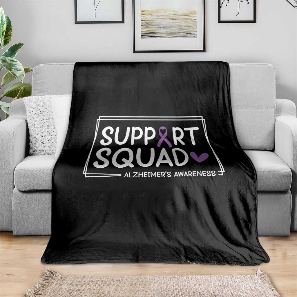 Support Squad Alzheimers Throw Blanket Purple Ribbon Hope Strength Love