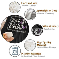 Support Squad Alzheimers Throw Blanket Purple Ribbon Hope Strength Love