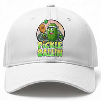 Funny Pickleball Lover Baseball Cap Pickle Ballin Quote