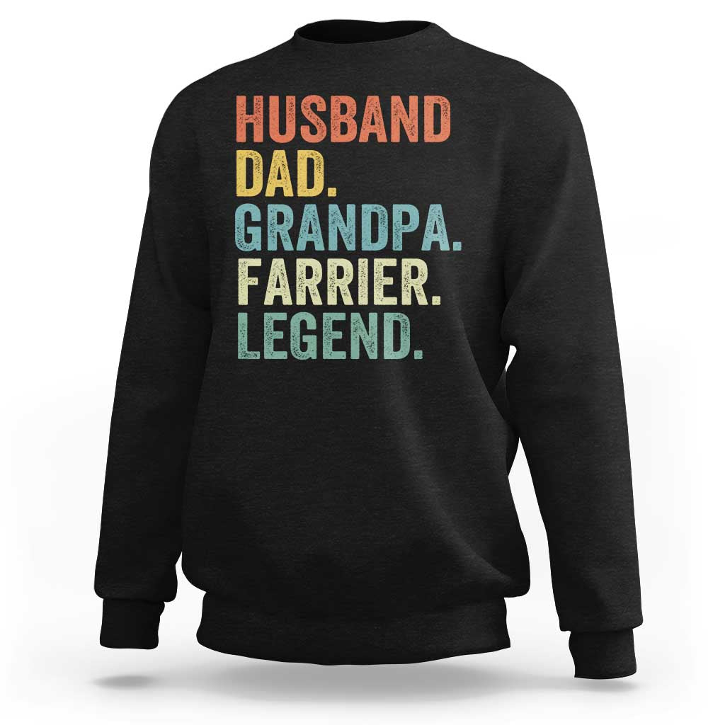 Husband Dad Grandpa Farrier Sweatshirt Vintage Horseshoe Equine Craftsman Gift
