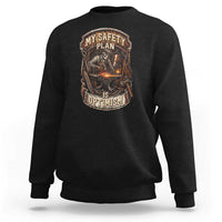Skeleton Farrier Blacksmith Horse Lover Gift Sweatshirt My Safety Plan Is Optimism