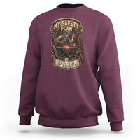 Skeleton Farrier Blacksmith Horse Lover Gift Sweatshirt My Safety Plan Is Optimism
