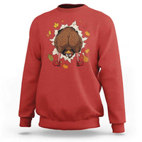 Funny Turkey Butt Thanksgiving Sweatshirt Silly Feast Party Gift