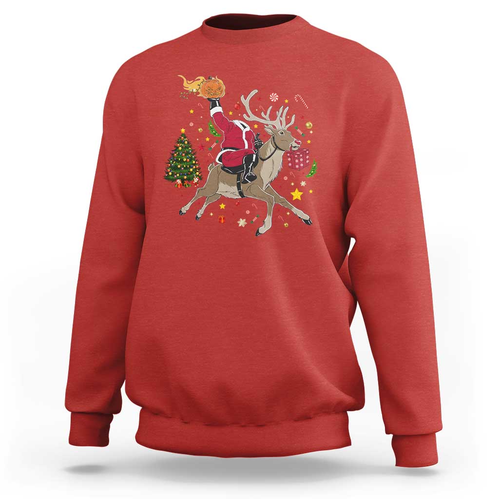 Funny Santa Headless Horseman Sweatshirt Christmas Halloween Gift - Wonder Print Shop