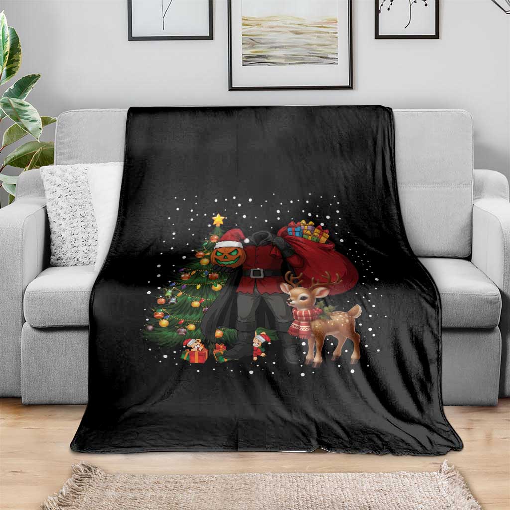 Headless Horseman Santa Throw Blanket Funny Christmas Mashup Gift - Wonder Print Shop