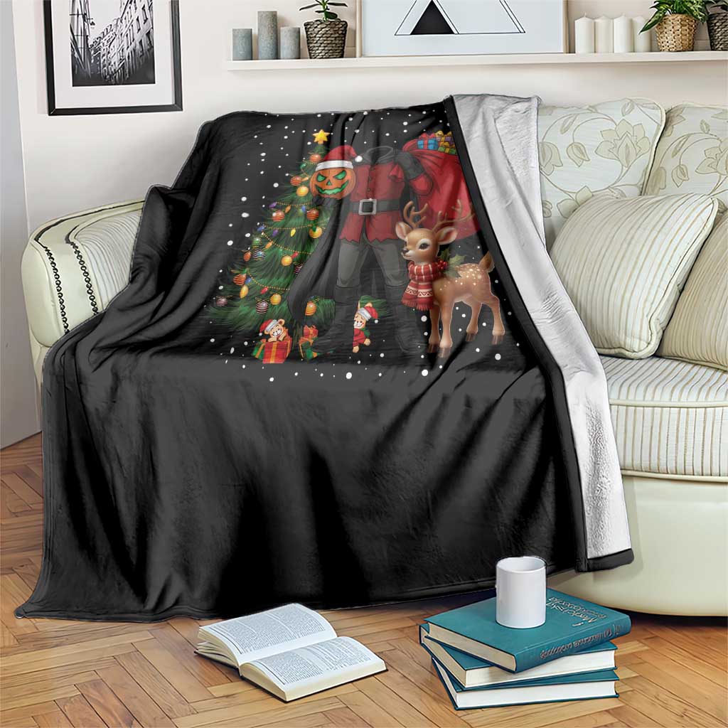 Headless Horseman Santa Throw Blanket Funny Christmas Mashup Gift - Wonder Print Shop