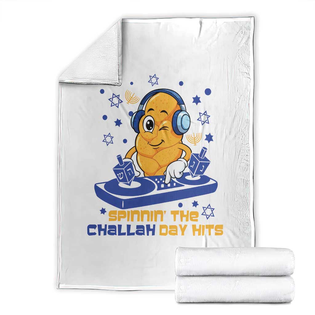Hanukkah DJ Challah And Dreidel Throw Blanket Funny Jewish Gift - Wonder Print Shop