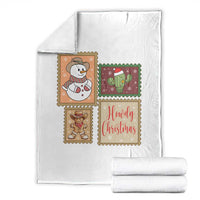 Howdy Christmas Postage Stamp Throw Blanket Western Life Holiday Gift - Wonder Print Shop