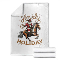 Black Santa Howdy Western Cowboy Throw Blanket Christmas Gift - Wonder Print Shop
