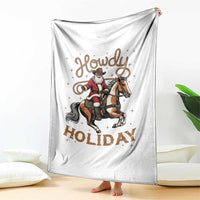 Black Santa Howdy Western Cowboy Throw Blanket Christmas Gift - Wonder Print Shop