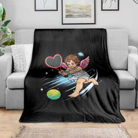 Funny Cupid Tennis Player Throw Blanket Valentines Day Gift - Wonder Print Shop