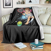 Funny Cupid Tennis Player Throw Blanket Valentines Day Gift - Wonder Print Shop