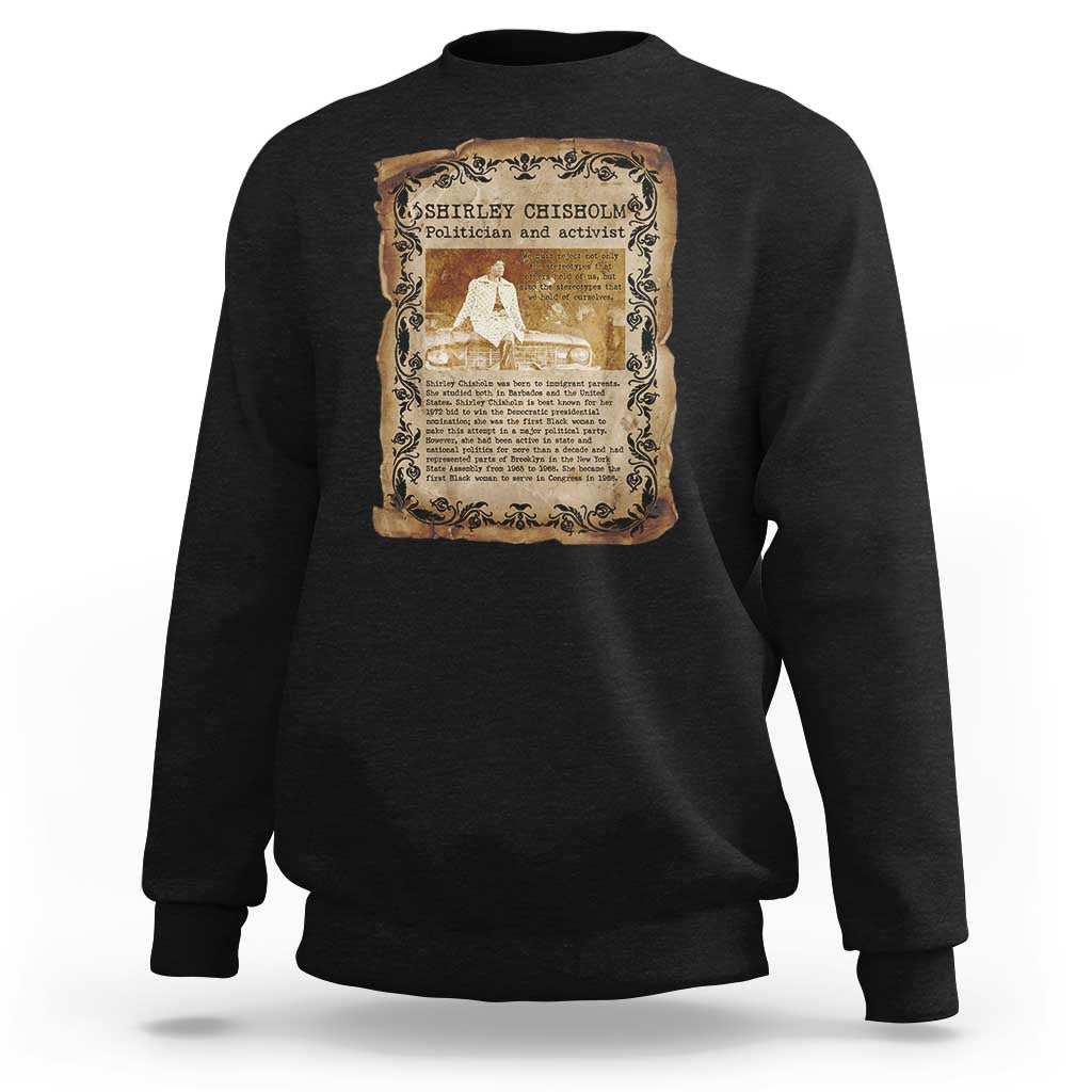 Vintage Newspaper Shirley Chisholm Sweatshirt Black History Month Gift