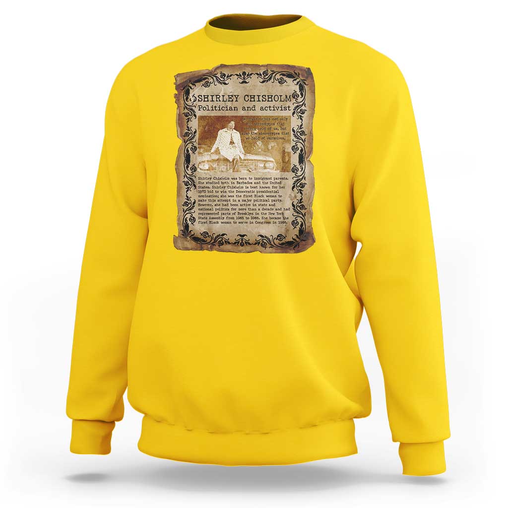 Vintage Newspaper Shirley Chisholm Sweatshirt Black History Month Gift