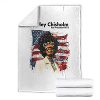 Shirley Chisholm For President 1972 With American Flag Throw Blanket