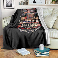 American Teacher Gift Throw Blanket Inspiring Young Minds 250th Anniversary