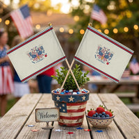 Proud American Teacher 250 Years Patriotic Handheld Flag Educator Gift