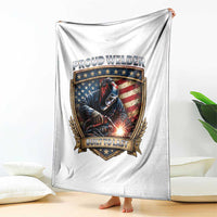 Built To Last Proud Welder Throw Blanket Blue Collar American Dad Gift