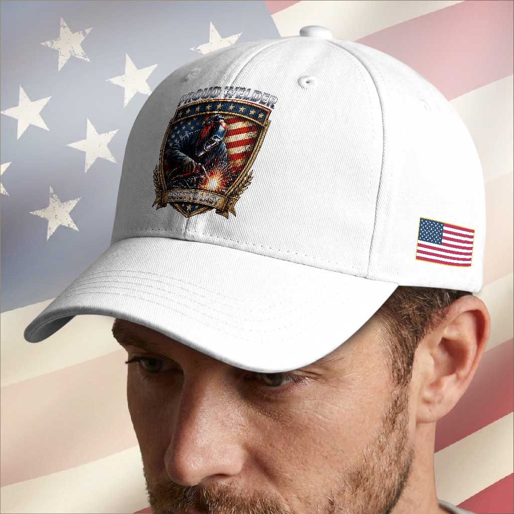 Built To Last Proud Welder Baseball Cap Blue Collar American Dad Gift