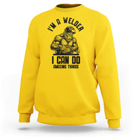 Funny Bigfoot Welder Sweatshirt I Can Do Amazing Things
