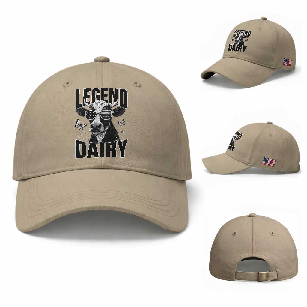 Legend Dairy Baseball Cap Funny Farmer Milk Joke Cow
