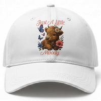 Just A Little Moody Baseball Cap Funny Sarcasm Highland Cow