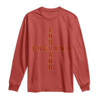 England Pride Cross Shape Typography Graphic Long Sleeve Shirt