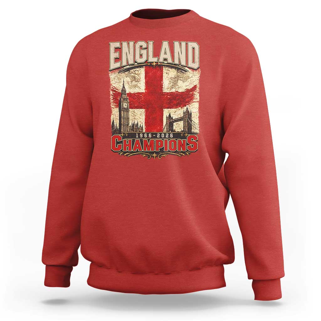 Vintage England Champions Sweatshirt Proud Football Fan Heritage