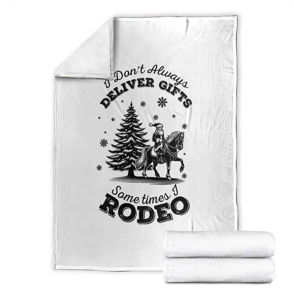 Funny Santa Cowboy Christmas Throw Blanket I Do Not Deliver Gifts I Rodeo - Wonder Print Shop