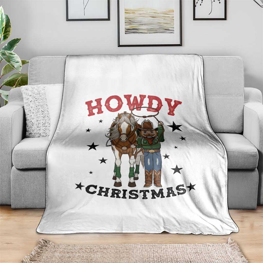 Funny Nutcracker Cowboy Howdy Christmas Throw Blanket Western Holiday Gift - Wonder Print Shop