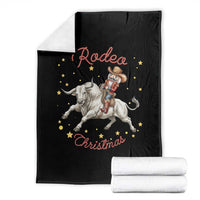 Funny Nutcracker Bull Riding Rodeo Christmas Throw Blanket Western Holiday Gift - Wonder Print Shop