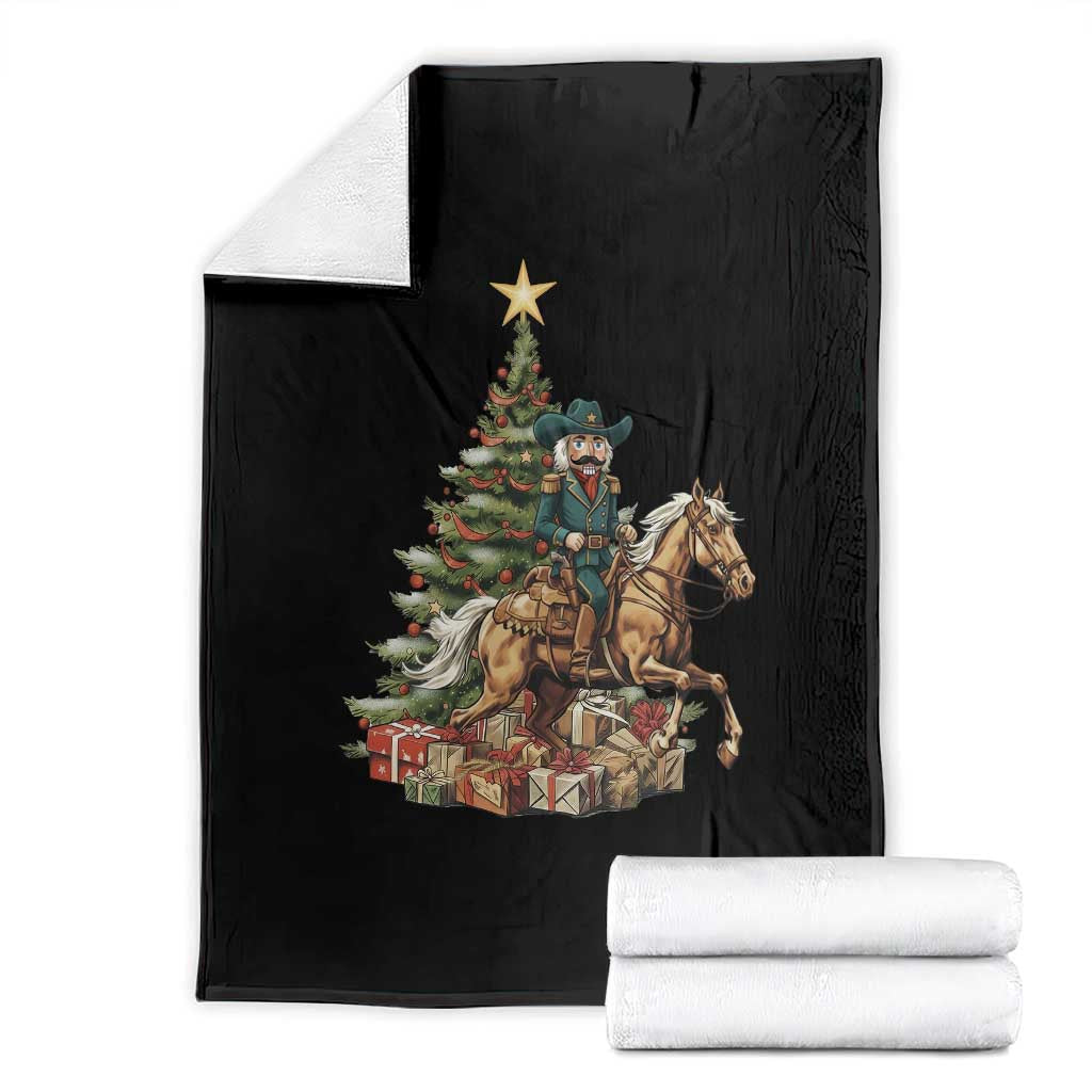 Funny Nutcracker Riding Horse Throw Blanket Western Life Christmas Gift - Wonder Print Shop